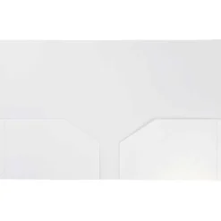 JAM Paper Heavy Duty Two-Pocket Plastic Folders, White, 6/Pack (383HWHD)