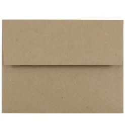 JAM Paper Kraft A2 Invitation Envelopes, 4.375 x 5.75, Brown Kraft Paper Bag, 50/Pack (LEKR600I)