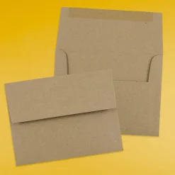 JAM Paper Kraft A2 Invitation Envelopes, 4.375 x 5.75, Brown Kraft Paper Bag, 50/Pack (LEKR600I)