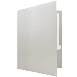 JAM Paper Laminated Glossy 3 Hole Punch Two-Pocket Folders, Silver, 50/Box (385GHPSIC)