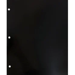 JAM Paper Laminated Glossy 3 Hole Punch Two-Pocket Folders, Black, 6/Pack (385GHPBLA)