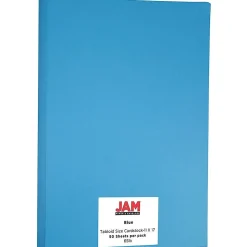 JAM Paper Ledger 65 lb. Cardstock Paper, 11" x 17", Blue, 50 Sheets/Pack (16728479)