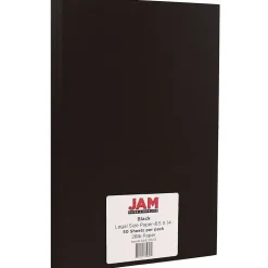 JAM Paper Legal Matte 8.5" x 14" Multipurpose Paper, 28 lbs., Black, 50 Sheets/Pack (64429500)