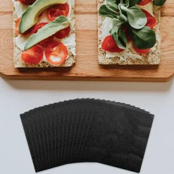 JAM Paper Lunch Napkin, 2-ply, Black, 50 Napkins/Pack (6255620716)