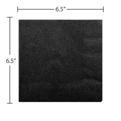 JAM Paper Lunch Napkin, 2-ply, Black, 50 Napkins/Pack (6255620716)