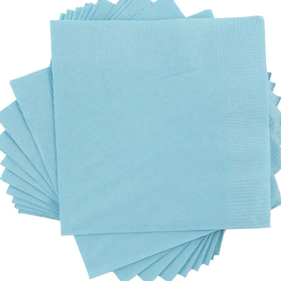 JAM Paper Lunch Napkin, 2-ply, Sea Blue, 50 Napkins/Pack (6255620712)