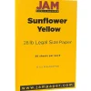 JAM Paper Matte Colored 8.5" x 14" Copy Paper, 28 lbs., Sunflower Yellow, 50 Sheets/Pack (16729346)