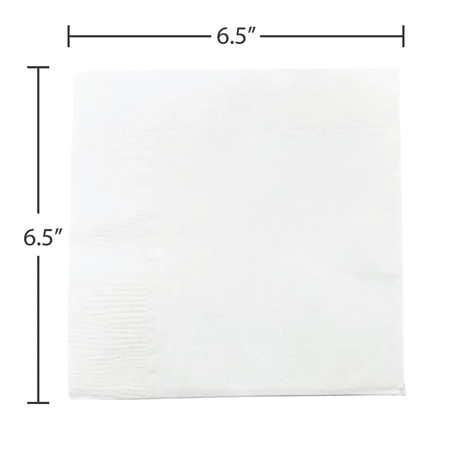 JAM Paper Medium Lunch Napkins, 2-Ply, White, 50 Napkins/Pack (6255620732)