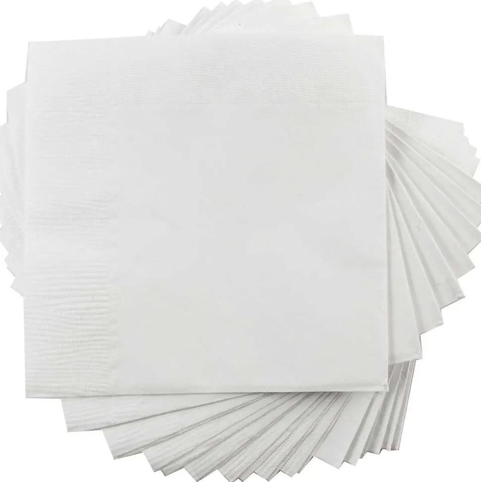 JAM Paper Medium Lunch Napkins, White, 600/Box (6255620732b)