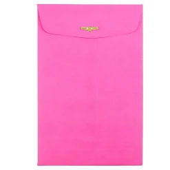 JAM Paper Open End Clasp #1 Catalog Envelope, 6" x 9", Fuchsia Pink, 100/Box (900909024)