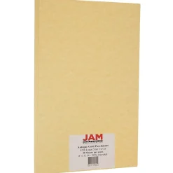 JAM Paper Parchment 65 lb. Cardstock Paper, 8.5" x 14", Antique Gold Yellow, 50 Sheets/Pack (17128864)