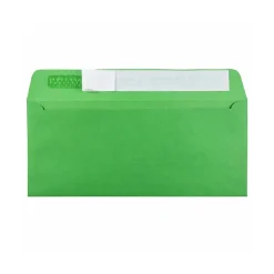 JAM Paper Peel & Seal #10 Business Envelope, 4 1/8" x 9 1/2", Christmas Green, 25/Pack (86555)