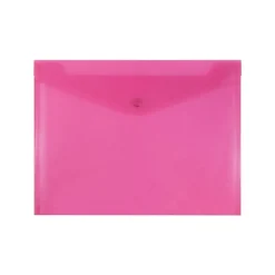 JAM Paper Plastic Envelopes with Snap Closure, Letter Size, Assorted Colors, 6/Pack (218S0RGBYPCL)