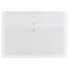 JAM Paper® Plastic Envelopes with Button and String Tie Closure, Letter Size, Clear, 12/Pack (218B1CL)