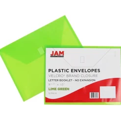 Jam Paper Plastic File Pocket, Letter Size, Assorted, 6/Pack (218V0ASSRT)