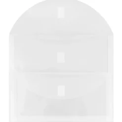 JAM Paper Plastic Multi-Pocket Envelopes with Hook & Loop, 2 Pockets, Letter Booklet, 9.5 x 11.5, Clear, 12/Pack (B35218)