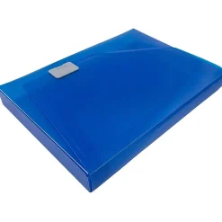 JAM Paper Plastic Portfolio Case with Buckle Closure, Dark Blue (32932769)