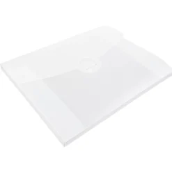 JAM Paper Plastic Portfolio Case with Circular Tuck Flap Closure, Clear Frost, 24/Carton (3788B)