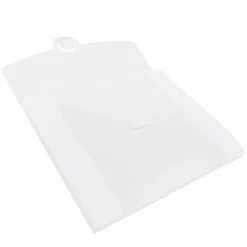 JAM Paper Plastic Portfolio Case with Circular Tuck Flap Closure, Clear Frost, 24/Carton (3788B)