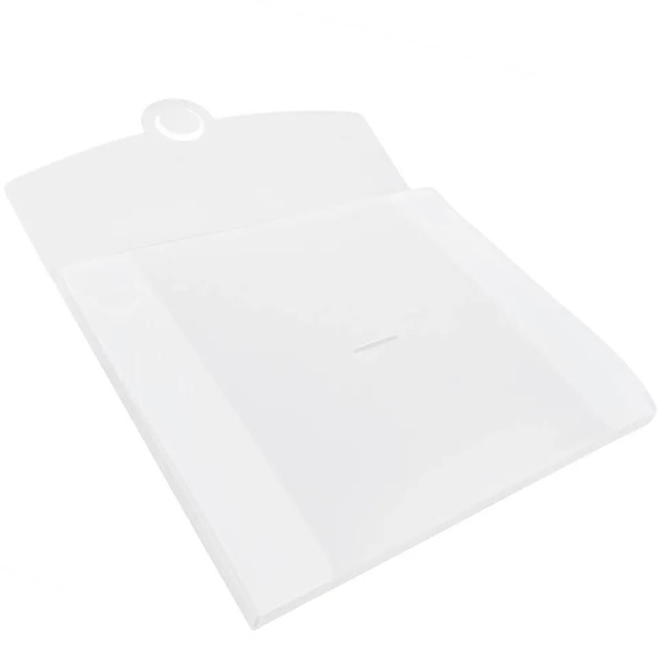 JAM Paper Plastic Portfolio Case with Circular Tuck Flap Closure, Clear Frost, 24/Carton (3788B)