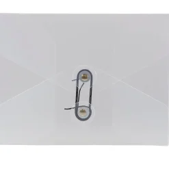 JAM Paper Plastic Portfolio Case with Drawstring Closure, Clear Frost (354609)