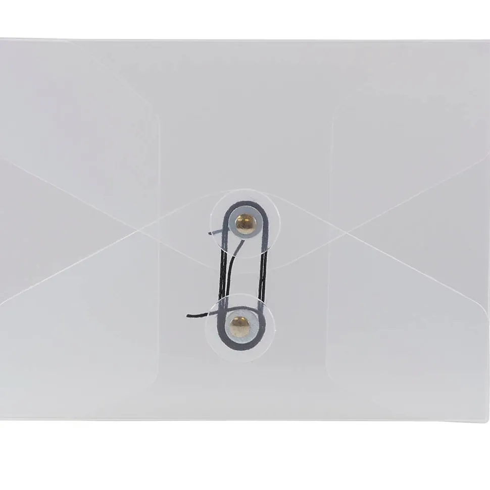 JAM Paper Plastic Portfolio Case with Drawstring Closure, Clear Frost (354609)