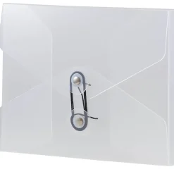 JAM Paper Plastic Portfolio Case with Drawstring Closure, Clear Frost (354609)