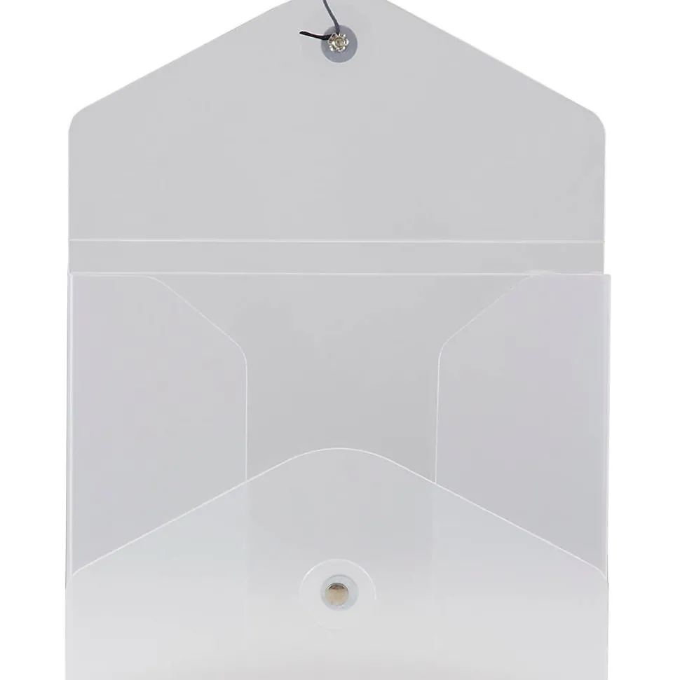 JAM Paper Plastic Portfolio Case with Drawstring Closure, Clear Frost (354609)