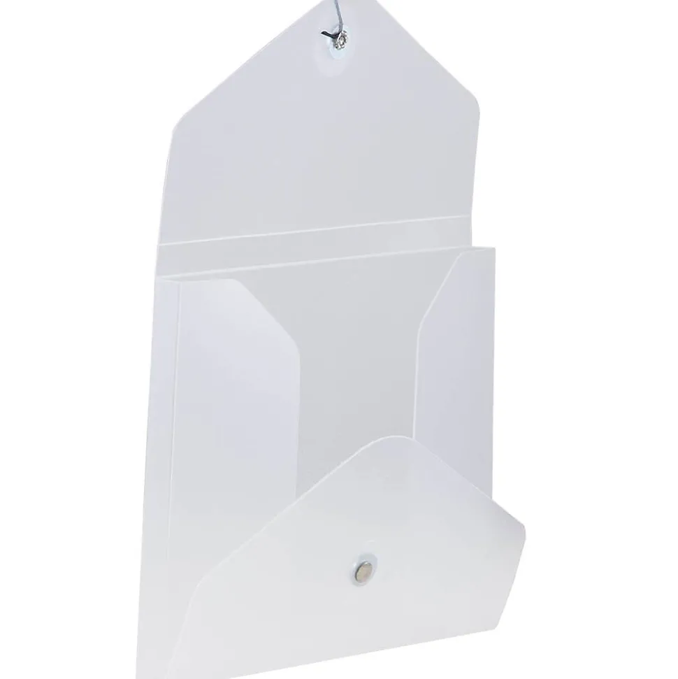 JAM Paper Plastic Portfolio Case with Drawstring Closure, Clear Frost (354609)