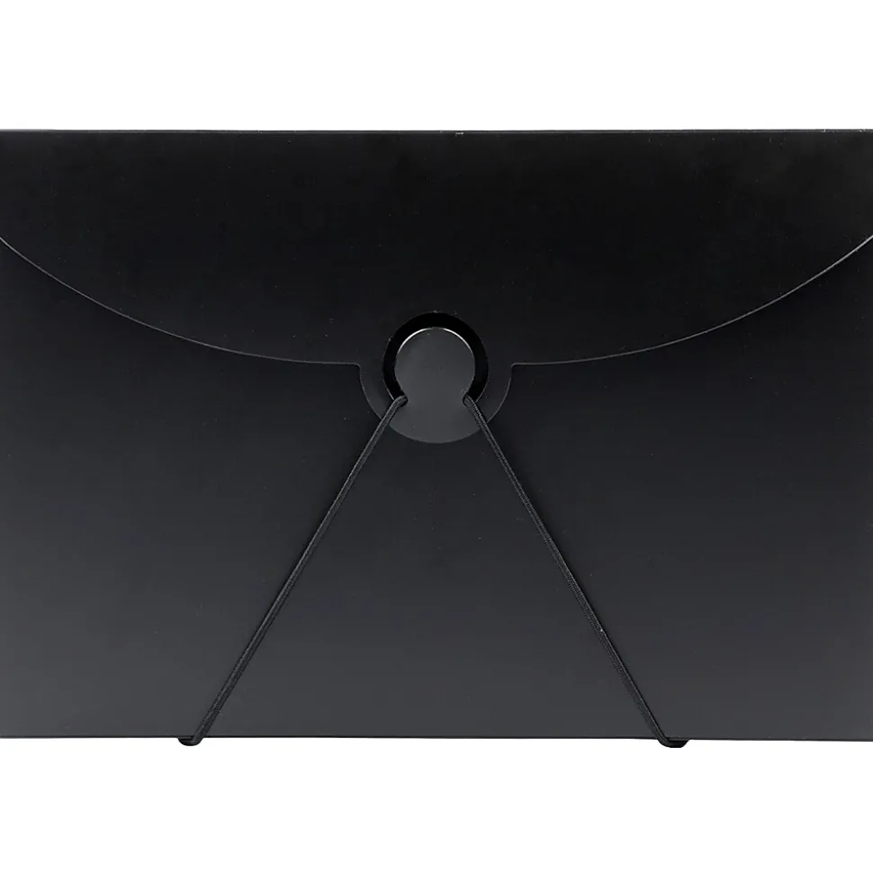 JAM Paper Plastic Portfolio Case with Hook & Loop Closure, Black (355612)