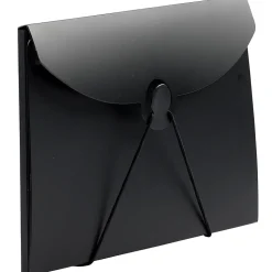 JAM Paper Plastic Portfolio Case with Hook & Loop Closure, Black (355612)