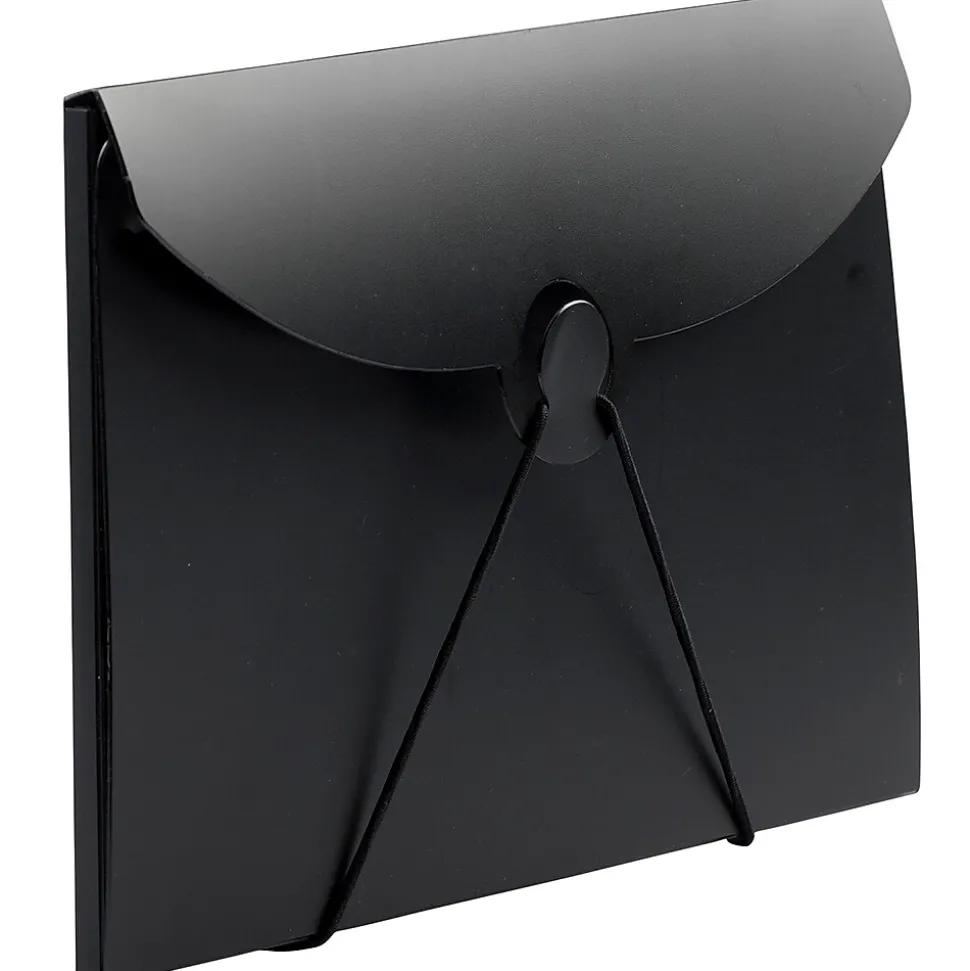 JAM Paper Plastic Portfolio Case with Hook & Loop Closure, Black (355612)
