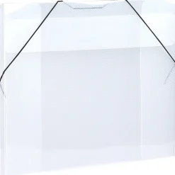 JAM Paper Plastic Portfolio Case with Elastic Closure, Clear (6102 001)