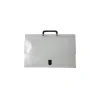 JAM Paper® Plastic Portfolio Briefcase with Handles, Small, 10 x 15 x 2, Clear Grid, Sold Individually (2015 001)