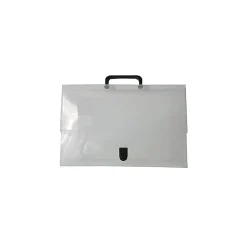 JAM Paper® Plastic Portfolio Briefcase with Handles, Small, 10 x 15 x 2, Clear Grid, Sold Individually (2015 001)