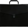 JAM Paper Plastic Portfolio Briefcase with Handles, 12" x 9 1/2" x 1 1/2", Black (334120746)