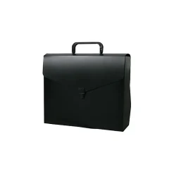 JAM Paper® Plastic Portfolio File Carry Case with Handles, 10 x 12 x 4, Black, Sold Individually (7206027)
