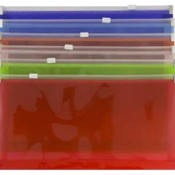 JAM Paper Plastic Zip #10 Business Envelopes, 5