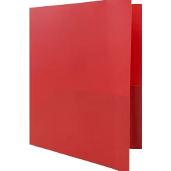 JAM Paper POP 2-Pocket Plastic Presentation Folder, Red, 6/Pack (382EREDD)
