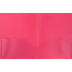 JAM Paper POP 2-Pocket Plastic Folders, Fuchsia Hot Pink, 6/Pack (382Efud)
