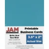 JAM Paper® Printable Business Cards, 3 1/2 x 2, Sea Blue, 100/Pack (22128341)