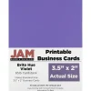 JAM Paper® Printable Business Cards, 3 1/2 x 2, Violet Purple, 100/Pack (22128337)