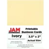 JAM Paper® Printable Business Cards, 3 1/2 x 2, Ivory Vellum, 100/Pack (22130976)