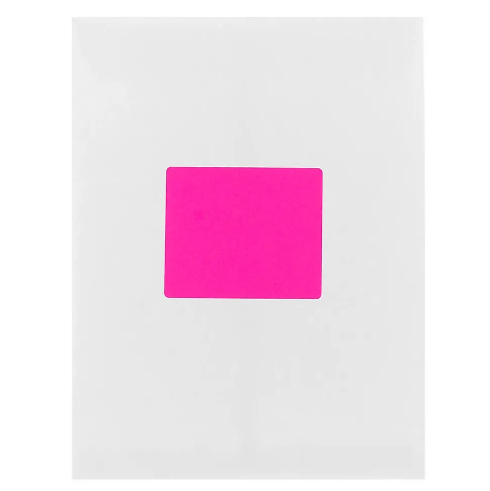 JAM Paper Shipping Labels, 3 1/3" x 4", Neon Pink, 6 Labels/Sheet, 20 Sheets/Pack (354328046)