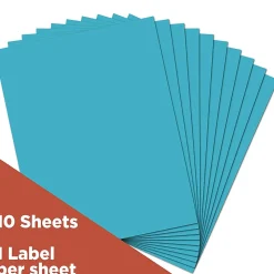 JAM Paper Shipping Labels, 8 1/2" x 11", Blue, 1 Label/Sheet, 10 Labels/Pack (337628605)