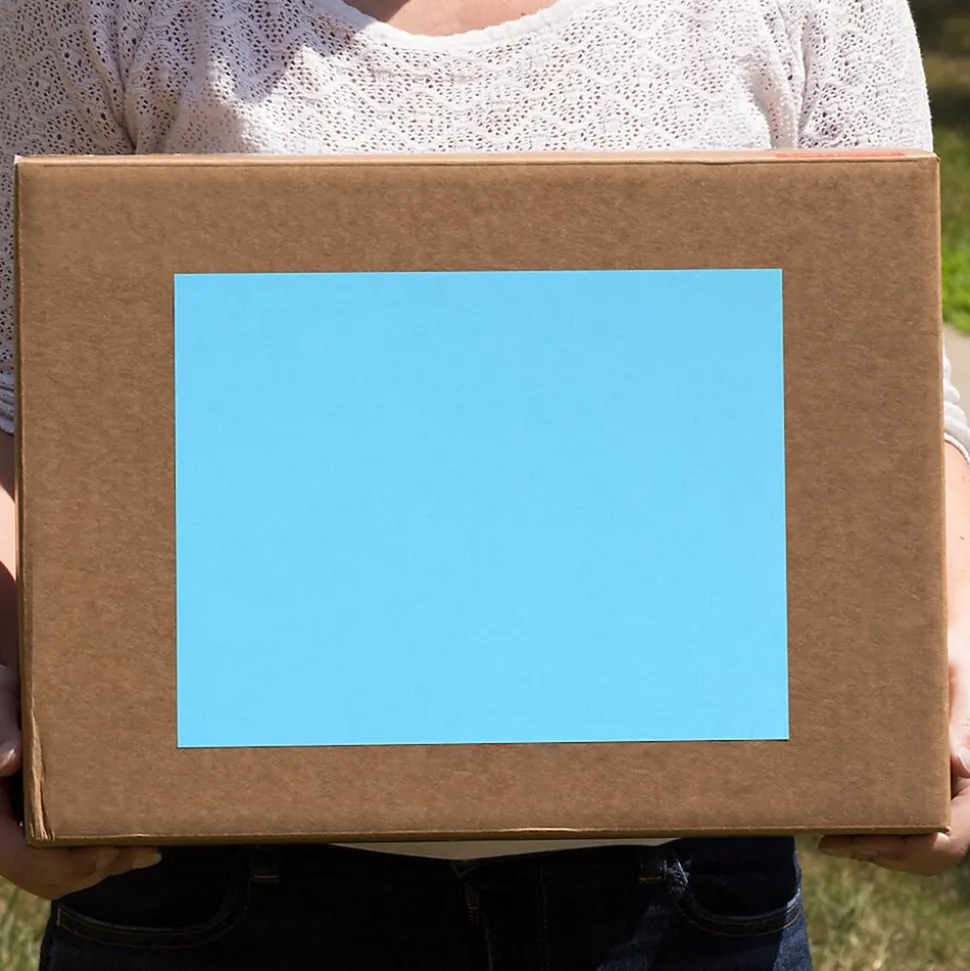 JAM Paper Shipping Labels, 8 1/2" x 11", Blue, 1 Label/Sheet, 10 Labels/Pack (337628605)