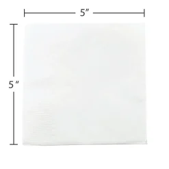 JAM Paper Small Beverage Napkins, 2-Ply, White, 600/Box (5255620731b)