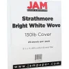 JAM Paper Strathmore 130 lb. Cardstock Paper, 8.5" x 11", Bright White, 25 Sheets/Pack (1196723)