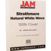 JAM Paper Strathmore 130 lb. Cardstock Paper, 8.5" x 11", Natural White, 25 Sheets/Pack (1196724)