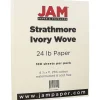JAM Paper® Strathmore 24lb Paper, 8.5 x 11, Ivory Wove, 100 Sheets/Pack (191259)